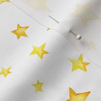 Watercolor cute stars on white