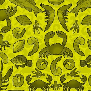 Seafood (Large Scale Yellow Monochrome)  