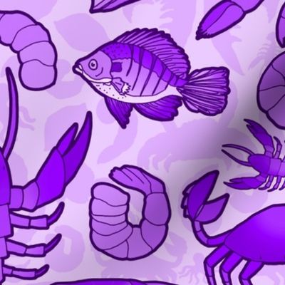 Seafood (Large Scale Purple Monochrome) 
