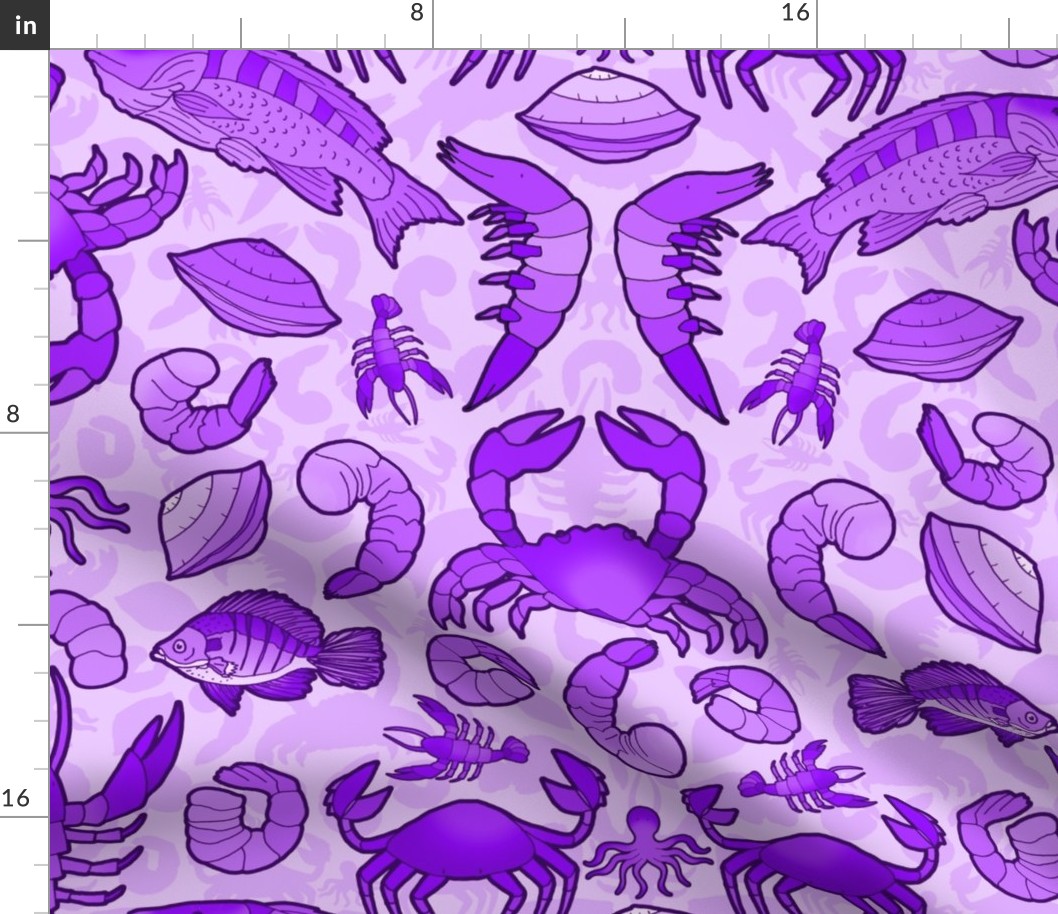 Seafood (Large Scale Purple Monochrome) 