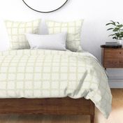 Floral Plaid Bedding - Butter Yellow and Pastel Green on Cream | Windowpane Check 