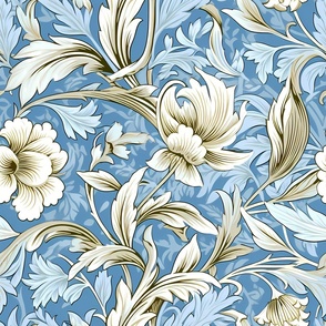  Blue sapphire,Blue pimpernel,William Morris, Inspired by William Morris design,The Arts and crafts movement,cottage core,vintage,victorian,retro,modern,trending,spring,summer, fresh, happy, elegant decor,timeless style,old fashioned, revival,redesigned,b