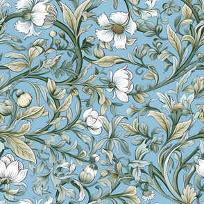  Blue sapphire,Blue pimpernel,William Morris, Inspired by William Morris design,The Arts and crafts movement,cottage core,vintage,victorian,retro,modern,trending,spring,summer, fresh, happy, elegant decor,timeless style,old fashioned, revival,redesigned,b