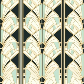 gold,teal,black,silver,Art Deco,Geometric patterns,Bold contrast,Contemporary elegance,Minimalist design,Sleek aesthetics,Clean lines,Abstract motifs,Graphic elements,Striking visual impact,Monochromatic beauty,Dynamic compositions,Visual rhythm,Edgy ,sop