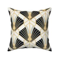 gold,teal,black,silver,Art Deco,Geometric patterns,Bold contrast,Contemporary elegance,Minimalist design,Sleek aesthetics,Clean lines,Abstract motifs,Graphic elements,Striking visual impact,Monochromatic beauty,Dynamic compositions,Visual rhythm,Edgy ,sop