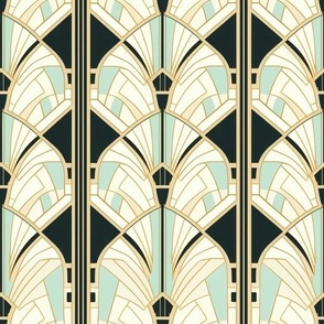 gold,teal,black,silver,Art Deco,Geometric patterns,Bold contrast,Contemporary elegance,Minimalist design,Sleek aesthetics,Clean lines,Abstract motifs,Graphic elements,Striking visual impact,Monochromatic beauty,Dynamic compositions,Visual rhythm,Edgy ,sop