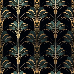 gold,teal,black,silver,Art Deco,Geometric patterns,Bold contrast,Contemporary elegance,Minimalist design,Sleek aesthetics,Clean lines,Abstract motifs,Graphic elements,Striking visual impact,Monochromatic beauty,Dynamic compositions,Visual rhythm,Edgy ,sop