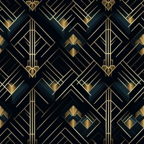 gold,teal,black,silver,Art Deco,Geometric patterns,Bold contrast,Contemporary elegance,Minimalist design,Sleek aesthetics,Clean lines,Abstract motifs,Graphic elements,Striking visual impact,Monochromatic beauty,Dynamic compositions,Visual rhythm,Edgy ,sop