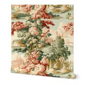 Chinoiserie,Vintage, multi color nature,green,yellow, red,orange,teal green and White, Toile, Porcelain, Asian,Floral, Birds,Pagoda,Ceramic,Traditional,Willow Pattern,Oriental, Antique,Fabric,Wallpaper, Hand-painted, Silk, Royal,Garden,Exotic, Rococo,Eleg