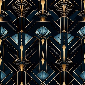  gold,teal,black,silver,Art Deco,Geometric patterns,Bold contrast,Contemporary elegance,Minimalist design,Sleek aesthetics,Clean lines,Abstract motifs,Graphic elements,Striking visual impact,Monochromatic beauty,Dynamic compositions,Visual rhythm,Edgy ,so