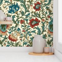 Myrtle,William Morris,pastel colors,floral pattern,big flowers,Art Nouveau,William Morris,Arts and Crafts,Vintage,Retro,Victorian,Design,Aesthetics,Nature-inspired,Ornate,Textiles,Floral patterns,Stylized forms,Curvilinear,Handcrafted,Colorful,Timeless,De