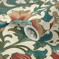 Myrtle,William Morris,pastel colors,floral pattern,big flowers,Art Nouveau,William Morris,Arts and Crafts,Vintage,Retro,Victorian,Design,Aesthetics,Nature-inspired,Ornate,Textiles,Floral patterns,Stylized forms,Curvilinear,Handcrafted,Colorful,Timeless,De