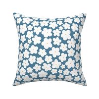 Daisy || White Daisies on blue || Daisy Age Collection by Sarah Price Medium Scale Perfect for bags, clothing and quilts