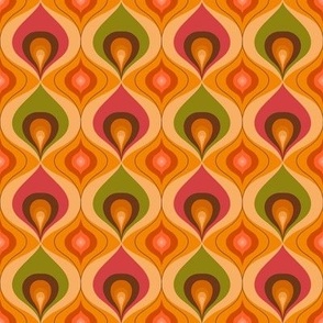 retro seamless pattern in the style of 1970
