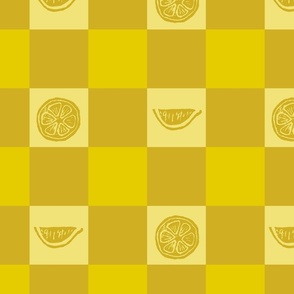 Lemonade Checkerboard in Lemon Wedge in Medium Scale