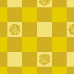 Lemonade Checkerboard in Sliced Lemon and Air in Medium Scale