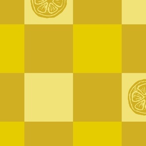 Lemonade Checkerboard in Sliced Lemon and Air in Large Scale