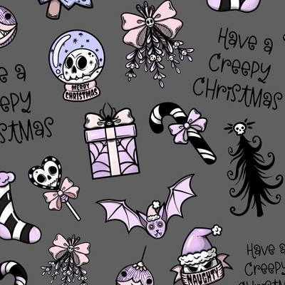 Kawaii Christmas Fabric, Wallpaper and Home Decor