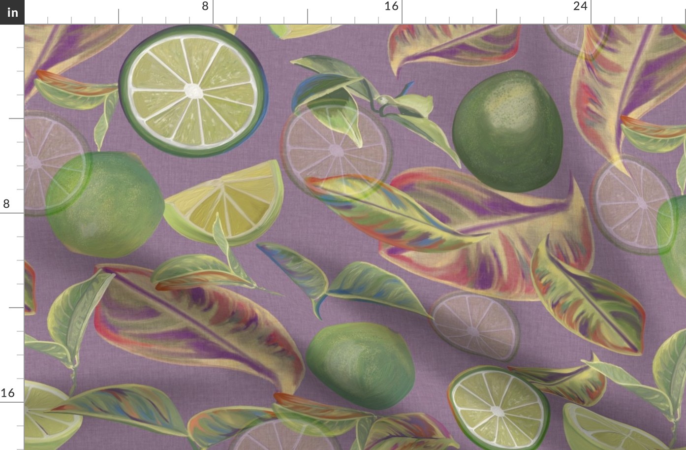Fruit,  Limes, Kitchen, Table, Decor, Purple, Green, Lime, JG Anchor Designs by Jenn Grey