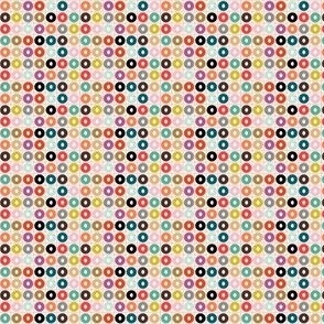 Bright multi-color grid circle pattern