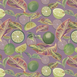 Fruit, Limes, Kitchen, Table, Decor, Purple, Green, Lime, medium print, JG Anchor Designs by Jenn Grey, #limes