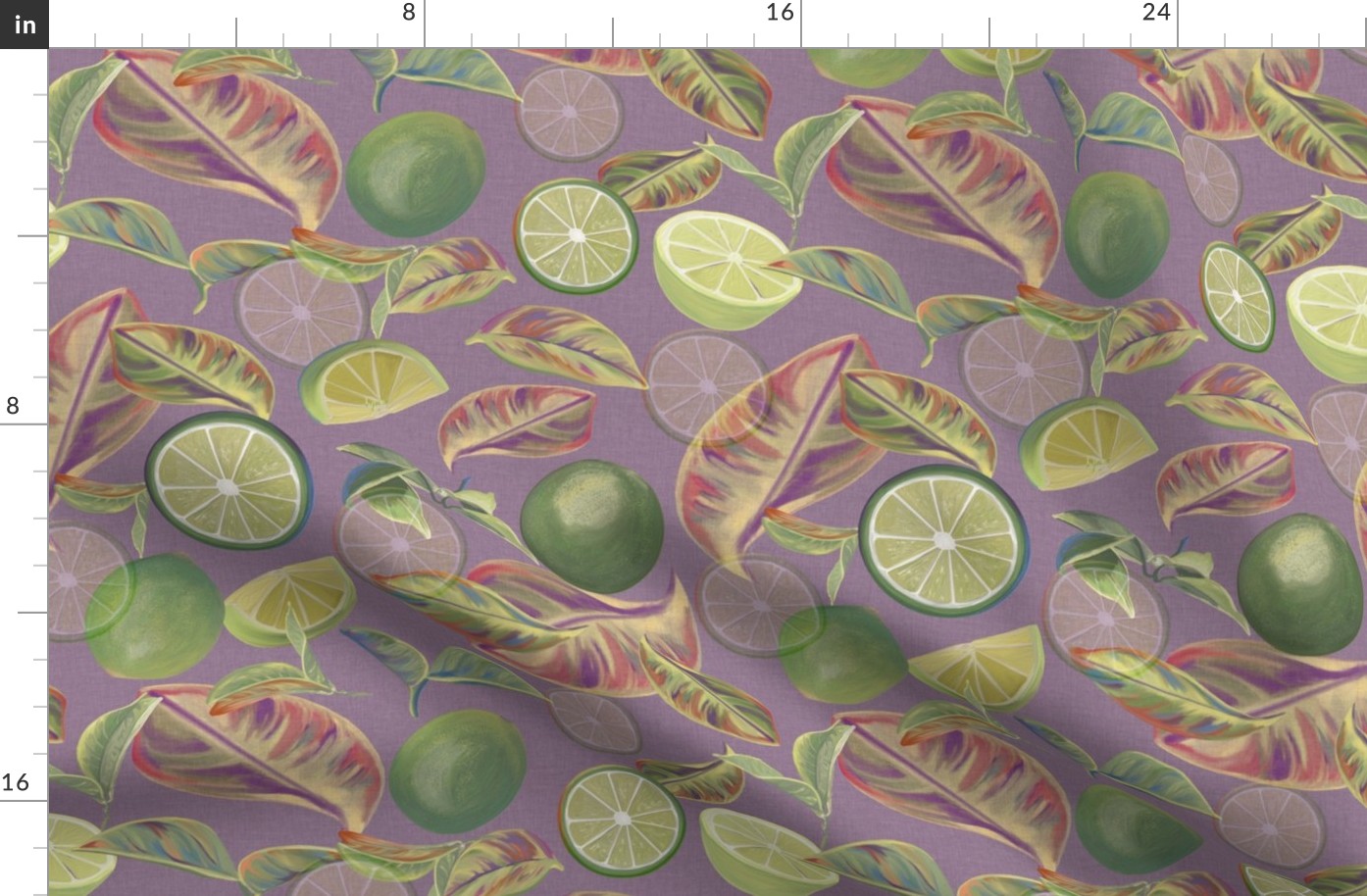 Fruit, Limes, Kitchen, Table, Decor, Purple, Green, Lime, medium print, JG Anchor Designs by Jenn Grey, #limes