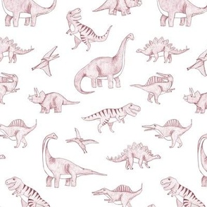 Sketched Dinosaurs in Pink for girls