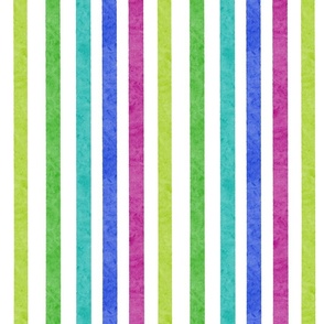 Spring green, aqua, purple, and pink stripes