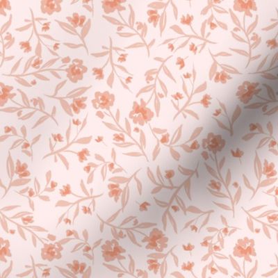 Hand Painted Artistic Floral in Pastel Pink