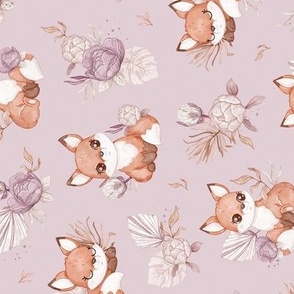 Boho Baby Fox - ROTATED - lavender