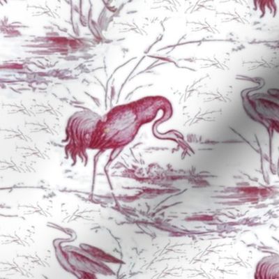 Red Crane Toile