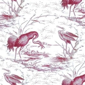 Red Crane Toile