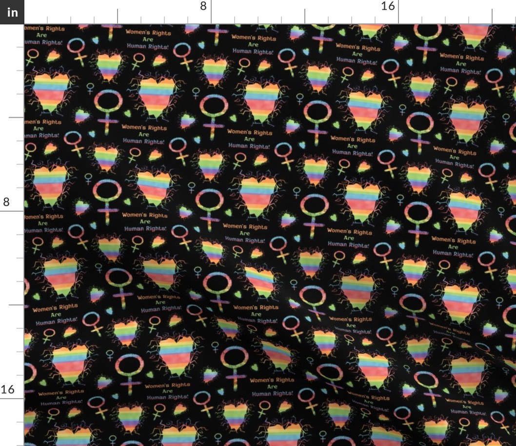 Women’s Rights Rainbow Stripe On Black