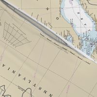 NOAA Great Lakes nautical chart (42x31.5" - one chart per yard for narrower fabrics)