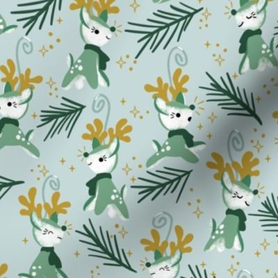 Retro Reindeers - blue/green