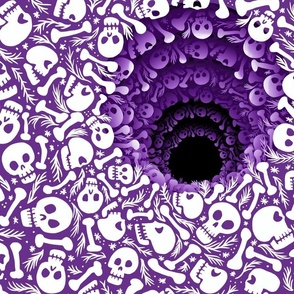 Halloween Skull Pit Purple- jumbo wallpaper scale