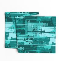 urban camo  teal - medium scale