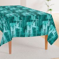 urban camo  teal - medium scale