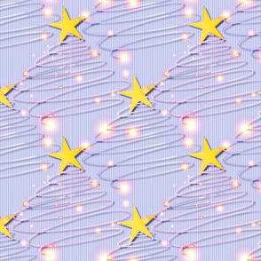 Lavender Chrsitmas - Spiral Trees and star