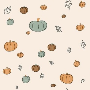 Autumn Pumpkins x Teal and Cream
