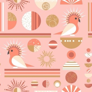 Mid Century Modern Cockatoo Pattern