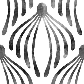 Octopus damask (charcoal)