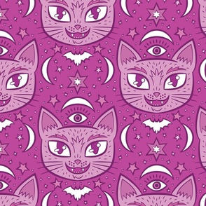 Mystical Cats in Pink