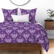 Mystical Cats in Purple