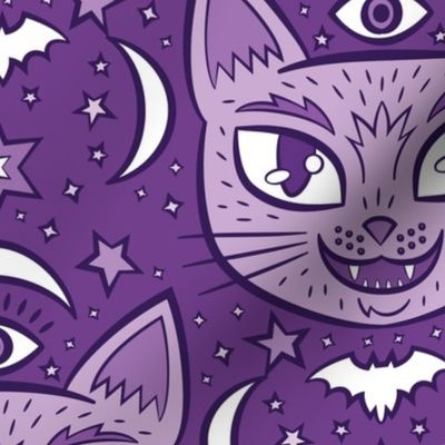 Mystical Cats in Purple
