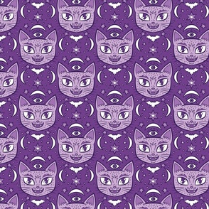 Mystical Cats Small in Purple