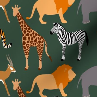 Jungle Animals - Dark Green