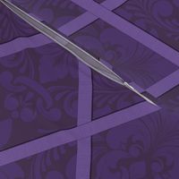 Damask - Plum Wallpaper with Ribbons