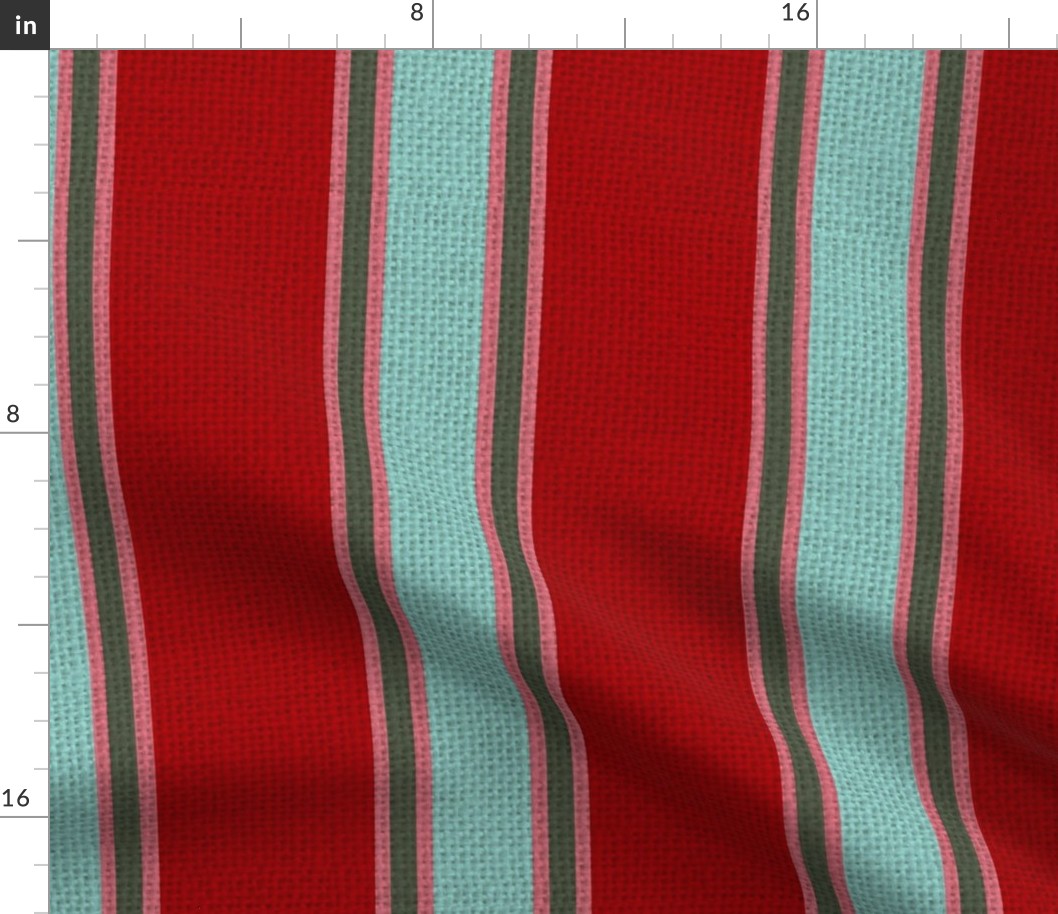 Organic Modern Holiday red/mint stripe