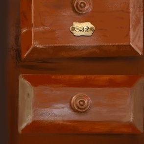 Old Library Drawers Digital Painting 